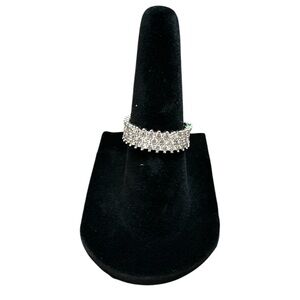 Silver and CZ Anniversary Ring, Size 9